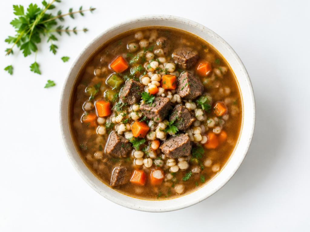 Slow Beef & Barley Soup